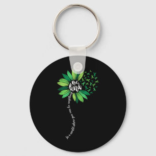 Be Kind Green Ribbon Sunflower Mental Health Aware Key Ring