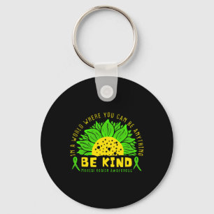 Be Kind Green Ribbon Sunflower Mental Health Aware Key Ring