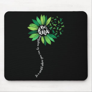 Be Kind Green Ribbon Sunflower Mental Health Aware Mouse Pad