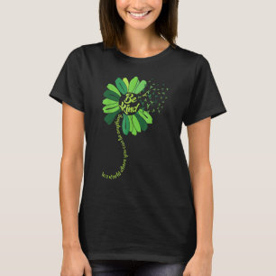 Be Kind Green Ribbon Sunflower Mental Health Aware T-Shirt