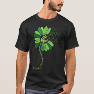 Be Kind Green Ribbon Sunflower Mental Health Aware T-Shirt