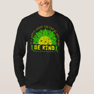 Be Kind Green Ribbon Sunflower Mental Health T-Shirt