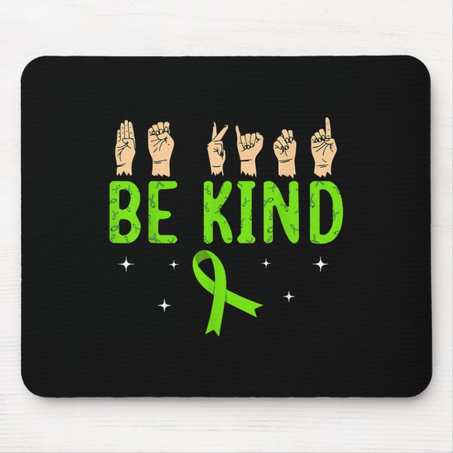 Be Kind Hand Sign Language Asl Mental Health Aware Mouse Pad (Front)