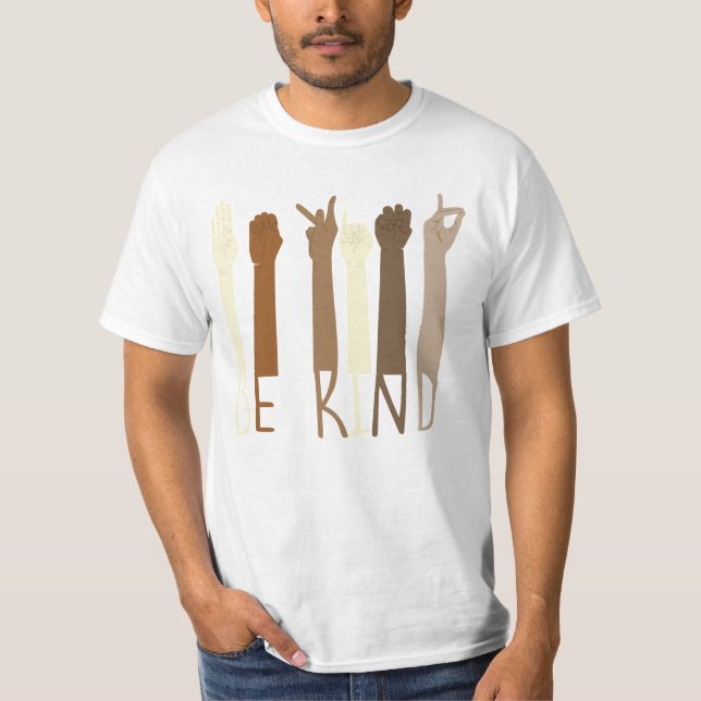 Be Kind Hand Sign Language Tshirt BLM T-shirt Blac (Front)