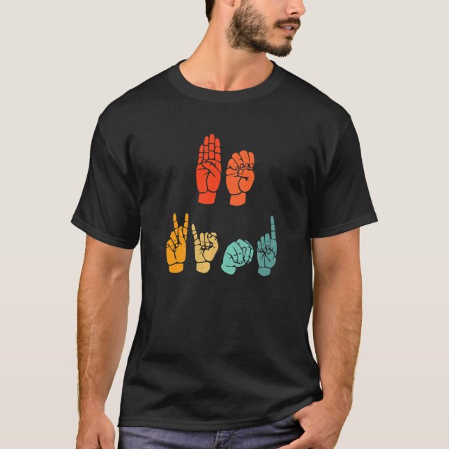 Be Kind Hand Signal SIgn Language Unity Day Anti B T-Shirt (Front)