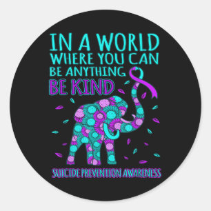Be Kind Happy Suicide Prevention Awareness Support Classic Round Sticker