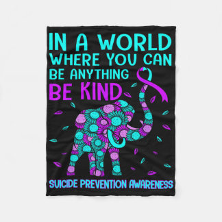 Be Kind Happy Suicide Prevention Awareness Support Fleece Blanket