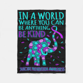 Be Kind Happy Suicide Prevention Awareness Support Fleece Blanket