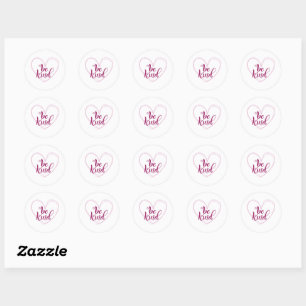 Be Kind Heart Outline Art Classic Round Sticker