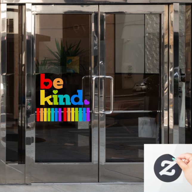 Be kind heart rainbow positive slogan  (Office Door)