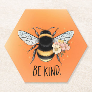 Be Kind Honey Bee Clipart-57650 Paper Coaster