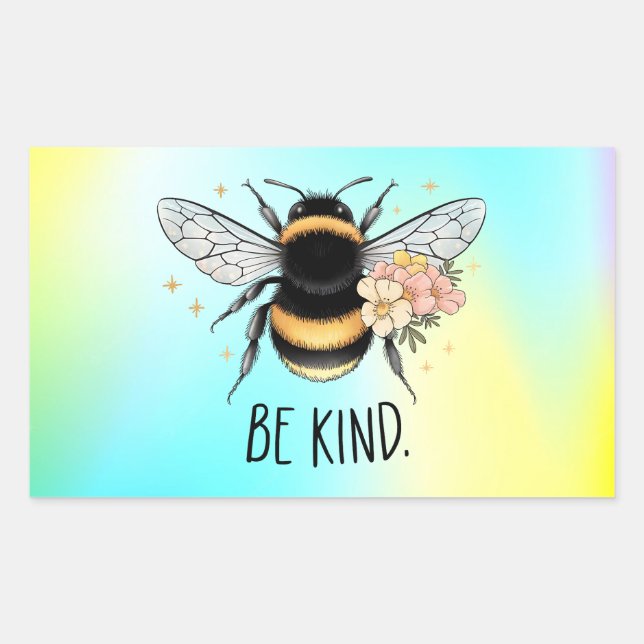 Be Kind Honey Bee Clipart-57650 Rectangular Sticker (Front)