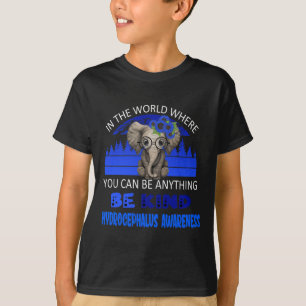 Be Kind Hydrocephalus Awareness Elephant Retro Bac T-Shirt