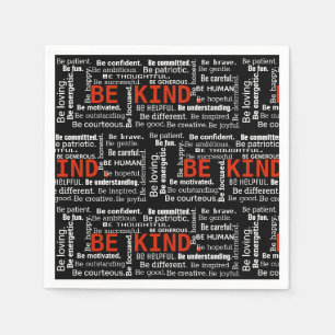 Be Kind Inspiration Text On Black Napkin