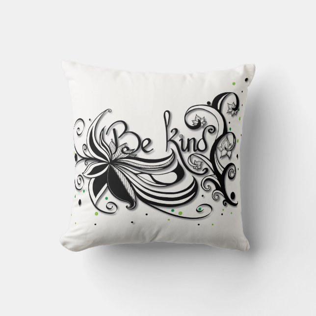 BE KIND! Inspirational calligraphy quote Cushion (Front)
