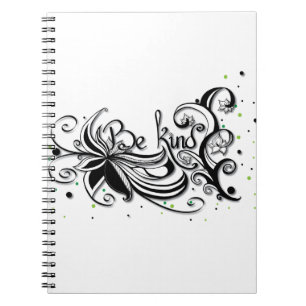 BE KIND! Inspirational calligraphy quote Spiral Notebook