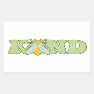 BE KIND inspirational motivational bee Rectangular Sticker