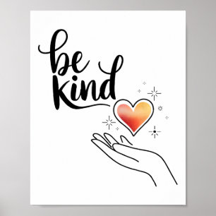 Be Kind Inspirational Quote Positive Motivational  Poster