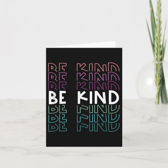 Be Kind Inspirational Repeated Text Quote Based De Card (Front)