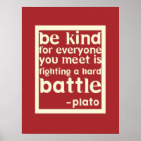 Be Kind Inspirational Words Poster - Red
