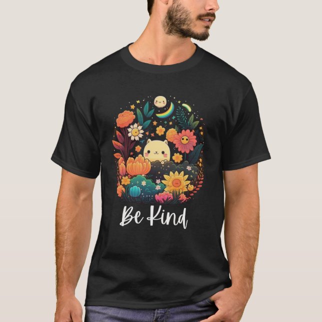 Be Kind Kindnes For Women Kids Men Cute Flowers Fl T-Shirt (Front)