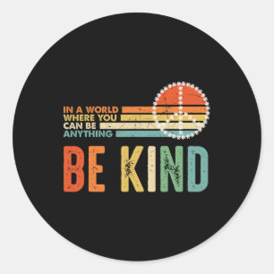 Be Kind Kindness Autism Peace Sign Tie Dye Spread  Classic Round Sticker