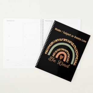 Be Kind Leopard Print Rainbow Planner