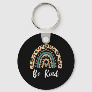 Be Kind Leopard Rainbow Kindness Inspirational Gir Key Ring
