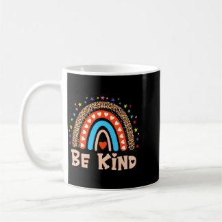 Be Kind Leopard Rainbow Positive Affirmation Coffee Mug