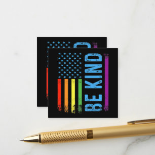 Be Kind Lgbt Lgbtq Gay Pride Rainbow Enclosure Card