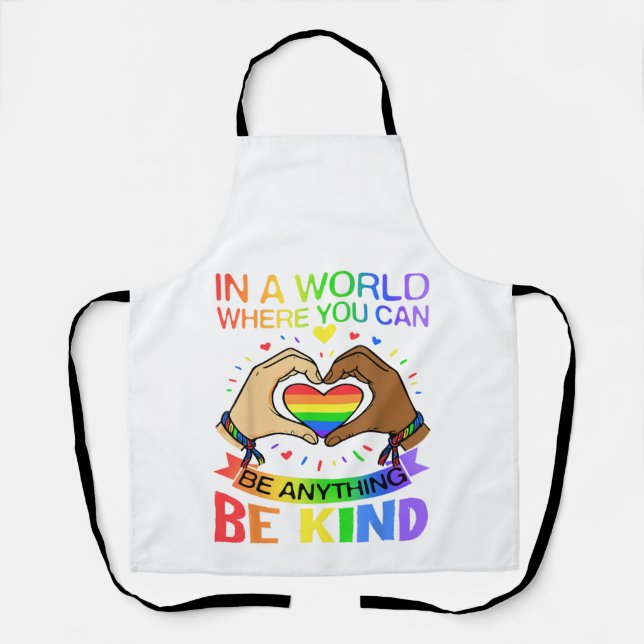 Be Kind LGBT Pride Rainbow Equality Awareness Tee Apron (Front)