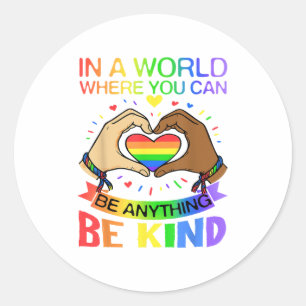 Be Kind LGBT Pride Rainbow Equality Awareness Tee Classic Round Sticker