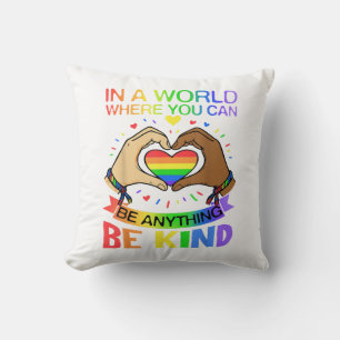 Be Kind LGBT Pride Rainbow Equality Awareness Tee Cushion