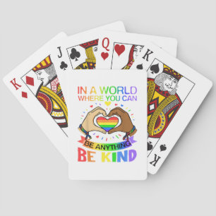 Be Kind LGBT Pride Rainbow Equality Awareness Tee Playing Cards