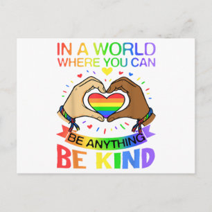 Be Kind LGBT Pride Rainbow Equality Awareness Tee Postcard