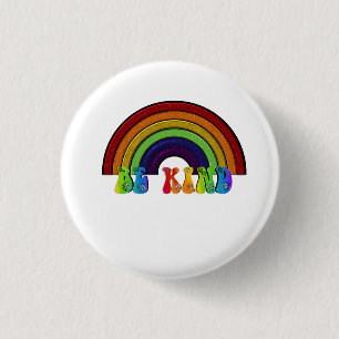 Be Kind LGBTQ Rainbow Positivity  3 Cm Round Badge