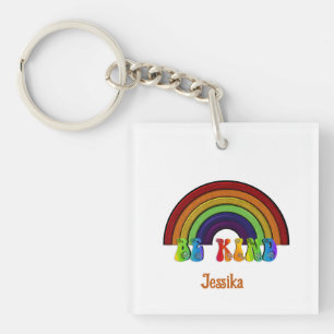 Be Kind LGBTQ Rainbow Positivity  Key Ring