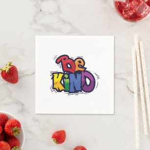 Be Kind LGBTQ Rainbow Pride Month Napkin