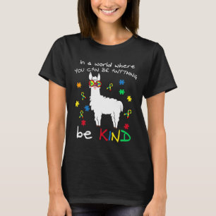 Be Kind Llama Puzzle Piece Cool Autism Awareness G T-Shirt
