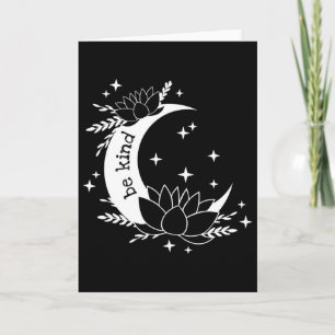 Be Kind Luna And Moon Lotus Flower Yoga Meditation Card