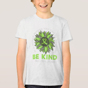Be Kind Mental Health Awareness Green Ribbon Brain Tri-Blend Shirt
