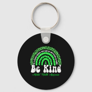Be Kind Mental Health Awareness Leopard Rainbow Ki Key Ring