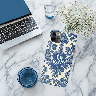 Be Kind Minimal Vintage French Toile Blue Rustic  iPhone 11Pro Max Case
