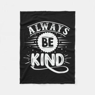 Be Kind Minimalist Love Kindness Positive Fleece Blanket