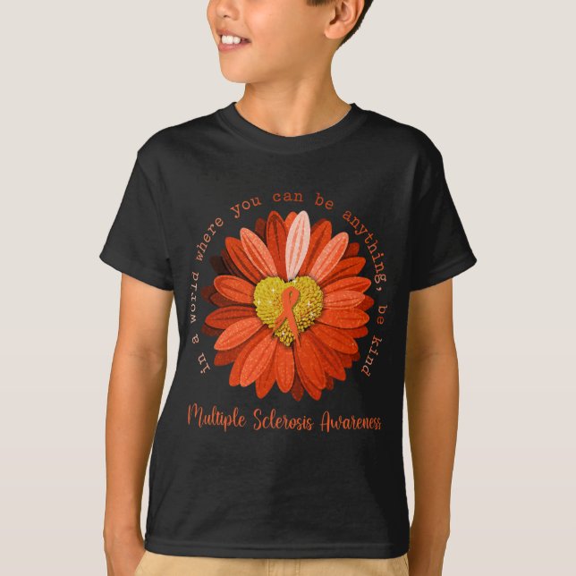 Be Kind Multiple Sclerosis Awareness Orange Ribbon T-Shirt (Front)