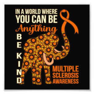 Be Kind Multiple Sclerosis Awareness Support Graph Photo Print