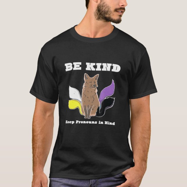 Be Kind Nonbinary Flag Enby Genderqueer Non Binary T-Shirt (Front)