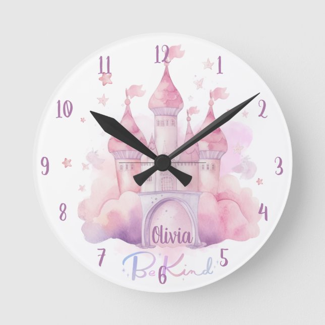 Be Kind Palace on the Pink Cloud customisable Round Clock (Front)