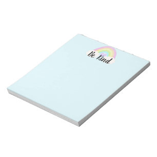 Be Kind Pastel Watercolor Rainbow Notepad