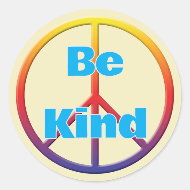 Be Kind Peace Classic Round Sticker (Front)
